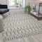 Flash Furniture Geometric Bohemian Low Pile Rug - 5' x 7' -Ivory/Gray Polyester RC-CR19-1330-57-IV-GR-GG - alternate 1